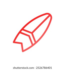 Surfing icon gradient red summer beach symbol illustration vector element symbol perfect.