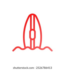 Surfing icon gradient red summer beach symbol illustration vector element symbol perfect.
