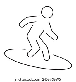 surfing icon isolated on white background, vector illustration.