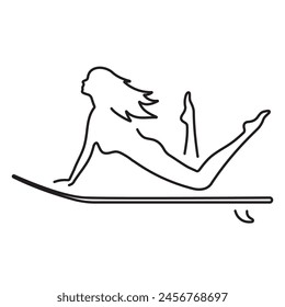 Surf-Symbol isoliert auf weißem Hintergrund, Vektorillustration.