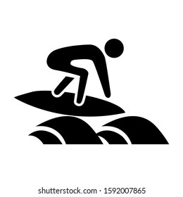 surfing icon isolated sign symbol vector illustration - high quality black style vector icons
