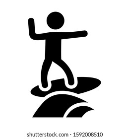 surfing icon isolated sign symbol vector illustration - high quality black style vector icons
