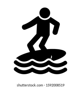 surfing icon isolated sign symbol vector illustration - high quality black style vector icons
