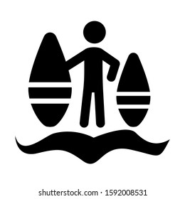 surfing icon isolated sign symbol vector illustration - high quality black style vector icons
