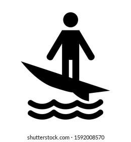 surfing icon isolated sign symbol vector illustration - high quality black style vector icons

