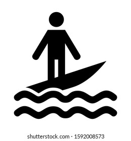 surfing icon isolated sign symbol vector illustration - high quality black style vector icons
