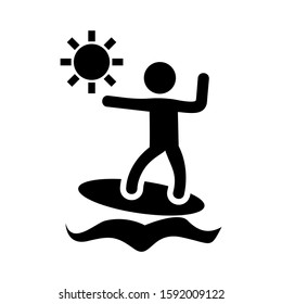 surfing icon isolated sign symbol vector illustration - high quality black style vector icons

