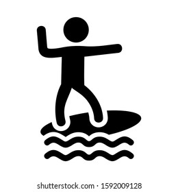 surfing icon isolated sign symbol vector illustration - high quality black style vector icons
