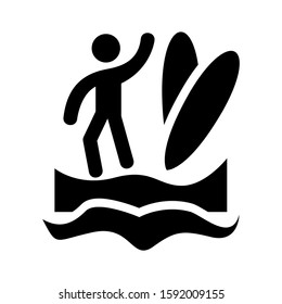 surfing icon isolated sign symbol vector illustration - high quality black style vector icons
