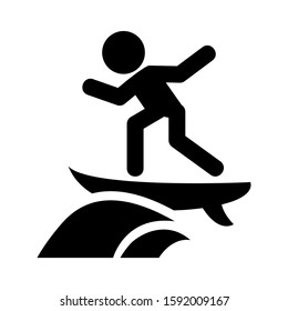 surfing icon isolated sign symbol vector illustration - high quality black style vector icons
