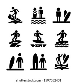 surfing icon isolated sign symbol vector illustration - high quality black style vector icons
