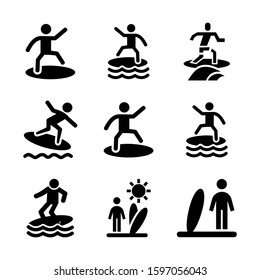 surfing icon isolated sign symbol vector illustration - high quality black style vector icons
