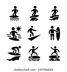 surfing icon isolated sign symbol vector illustration - high quality black style vector icons
