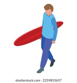 Surfing icon isometric vector. Work downshifting. Sea work