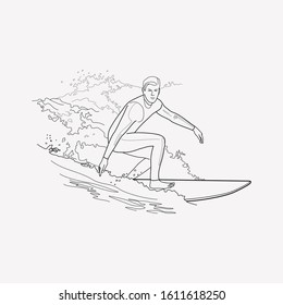Surfing icon line element. Vector illustration of surfing icon line isolated on clean background for your web mobile app logo design.