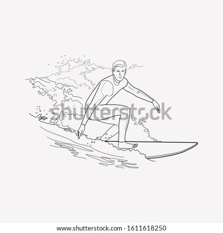 Surfing icon line element. Vector illustration of surfing icon line isolated on clean background for your web mobile app logo design.