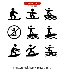 surfing icon or logo isolated sign symbol vector illustration - Collection of high quality black style vector icons
