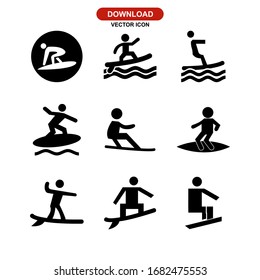 surfing icon or logo isolated sign symbol vector illustration - Collection of high quality black style vector icons
