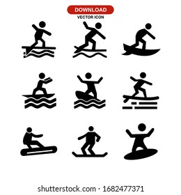 surfing icon or logo isolated sign symbol vector illustration - Collection of high quality black style vector icons
