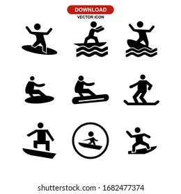surfing icon or logo isolated sign symbol vector illustration - Collection of high quality black style vector icons
