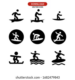 surfing icon or logo isolated sign symbol vector illustration - Collection of high quality black style vector icons
