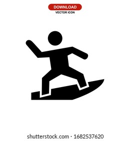 surfing icon or logo isolated sign symbol vector illustration - high quality black style vector icons
