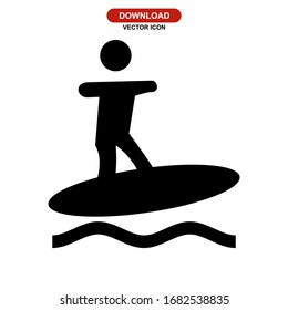 surfing icon or logo isolated sign symbol vector illustration - high quality black style vector icons
