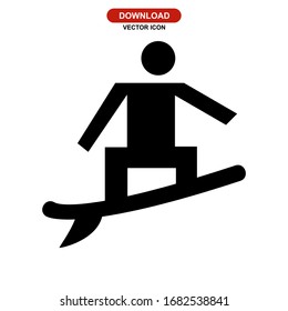 surfing icon or logo isolated sign symbol vector illustration - high quality black style vector icons
