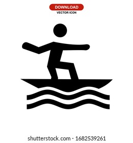 surfing icon or logo isolated sign symbol vector illustration - high quality black style vector icons
