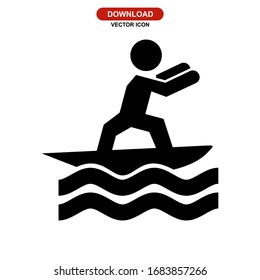 surfing icon or logo isolated sign symbol vector illustration - high quality black style vector icons
