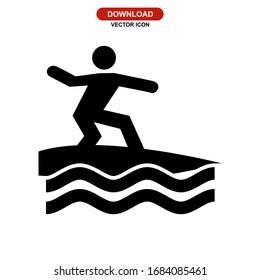 surfing icon or logo isolated sign symbol vector illustration - high quality black style vector icons
