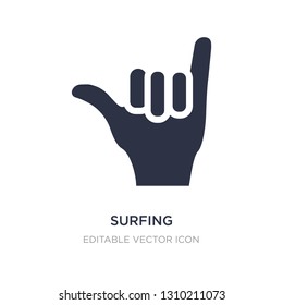 surfing icon on white background. Simple element illustration from Guestures concept. surfing icon symbol design.