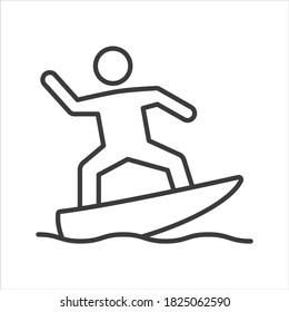 Surfing icon on white background