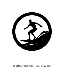 Surfsymbol auf weißem Hintergrund - einfache Vektorgrafik