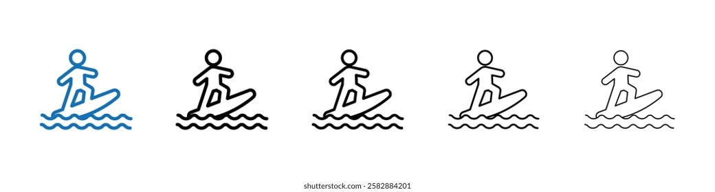 surfing icon Outline vector logo for web ui