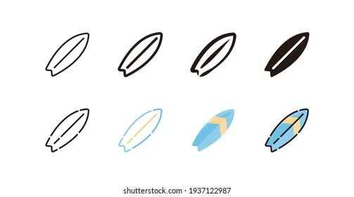 Surfing Icon Set (conjunto de iconos vectoriales de 8 estilos diferentes)