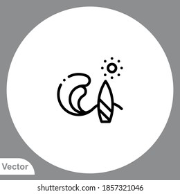 Surfing icon sign vector,Symbol, logo illustration for web and mobile