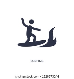 surfing icon. Simple element illustration from camping concept. surfing editable symbol design on white background. Can be use for web and mobile.