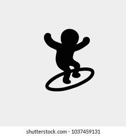 Surfing icon. Surfer. Surfer board