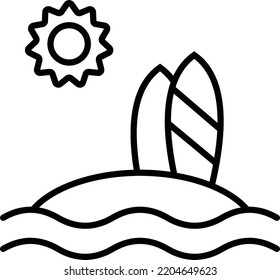 Surfing icon, symbol or logo