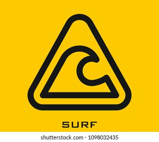 Surfing icon vector