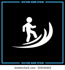 Surfing icon vector EPS 10, abstract sign flat design,  illustration modern isolated badge for website or app - stock info graphics