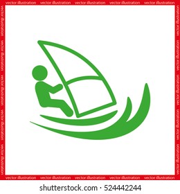 Surfing icon vector EPS 10, abstract sign flat design,  illustration modern isolated badge for website or app - stock info graphics