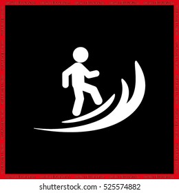 Surfing icon vector EPS 10, abstract sign flat design,  illustration modern isolated badge for website or app - stock info graphics