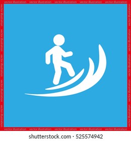 Surfing icon vector EPS 10, abstract sign flat design,  illustration modern isolated badge for website or app - stock info graphics