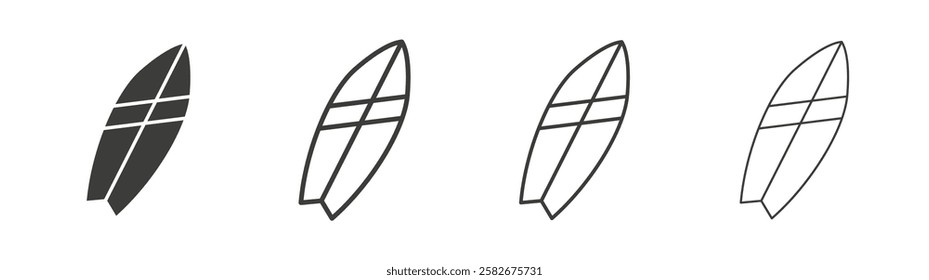 Surfing icons set vectors graphic designs
