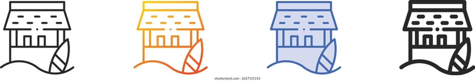 surfing icon.Thin Linear, Gradient, Blue Stroke and bold Style Design Isolated On White Background