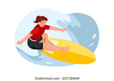 Surfing Illustration concept. Flat illustration isolated on white background.