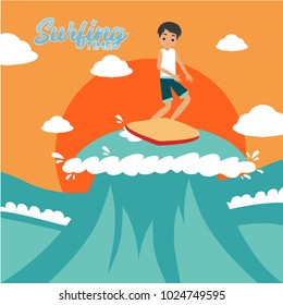 Surfing Illustration Design