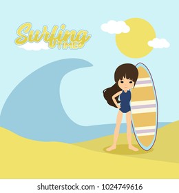 Surfing Illustration Design